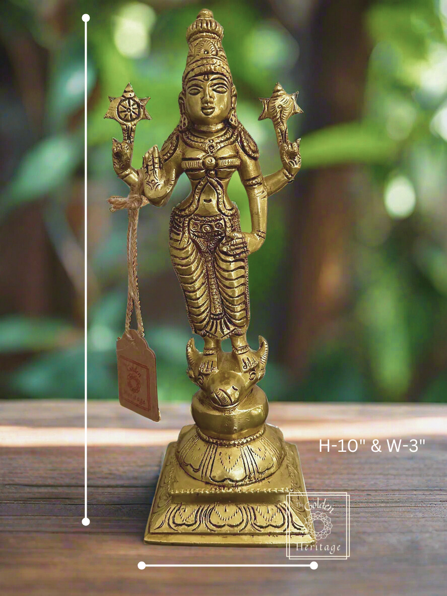 Brass Vishnu Durga Sculpture, Religious Goddess - The Golden Heritage #
