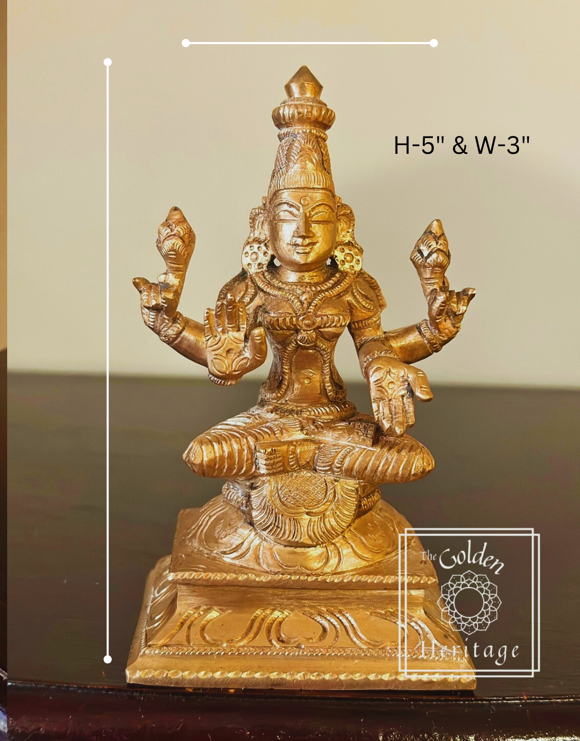 Bronze Lakshmi - Lost-Wax Method Sculpture 5" - The Golden Heritage #
