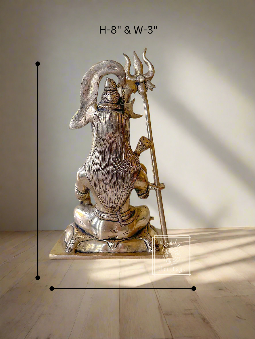 Brass Shiva with Divine Serpent, Mahadev idol - The Golden Heritage #
