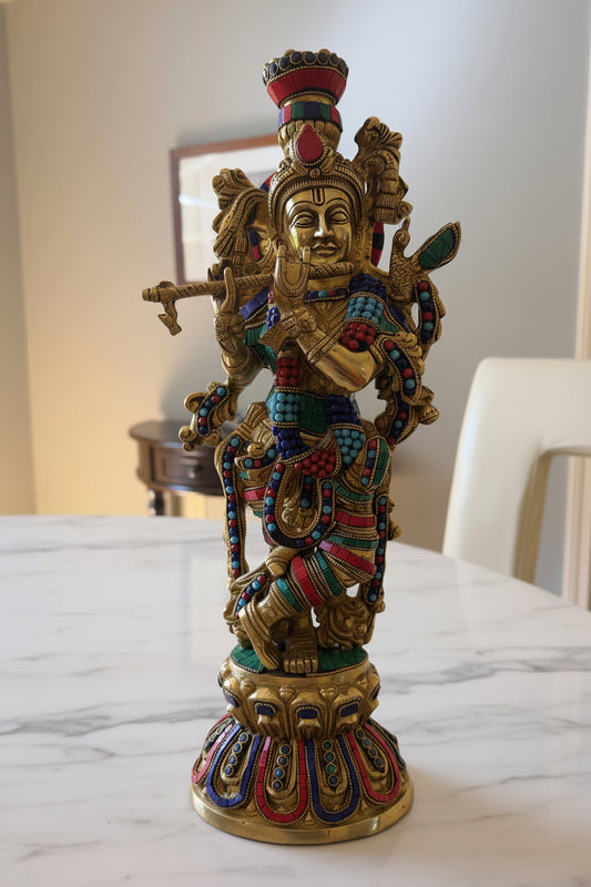 Brass Krishna idol, Murli Krishna statue