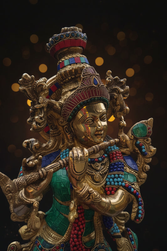 Radha-Krishan set, Set of 2 Radha & Krisha with stonework -29 inches, (Big size )