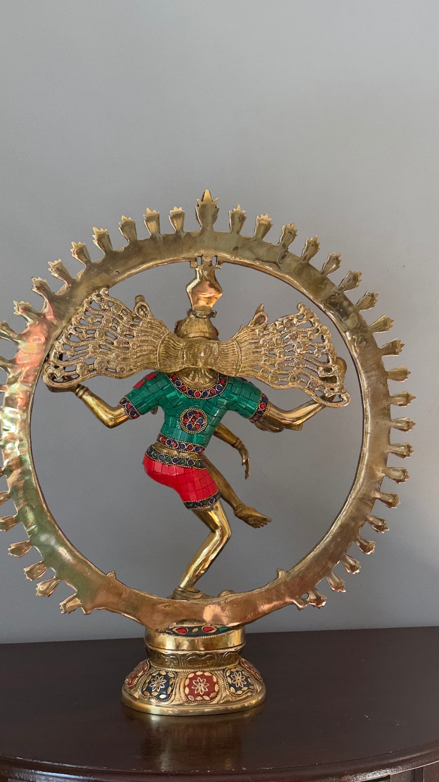 Large size Red stonework Nataraja - 19 inches
