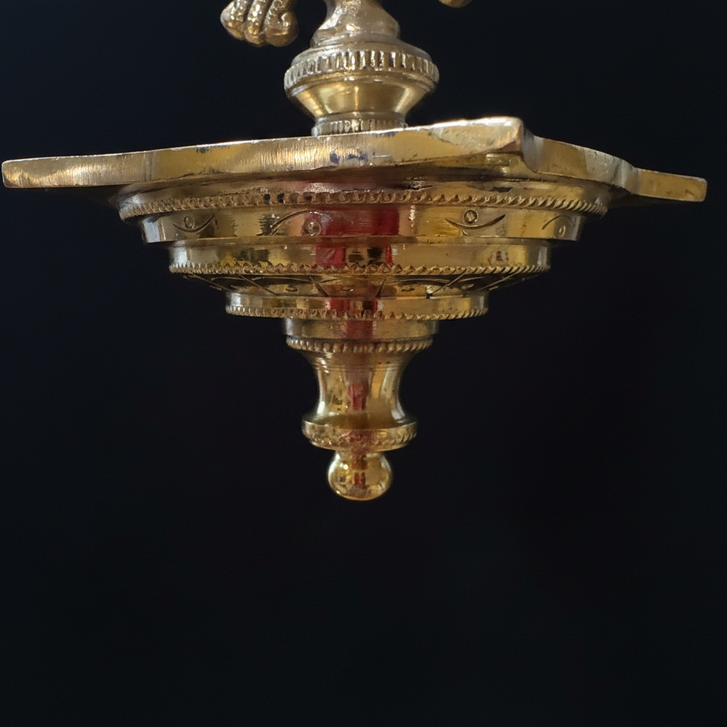 Set of 2 Peacock Brass hanging Diya set, Stunning handmade pair of hanging lamps,