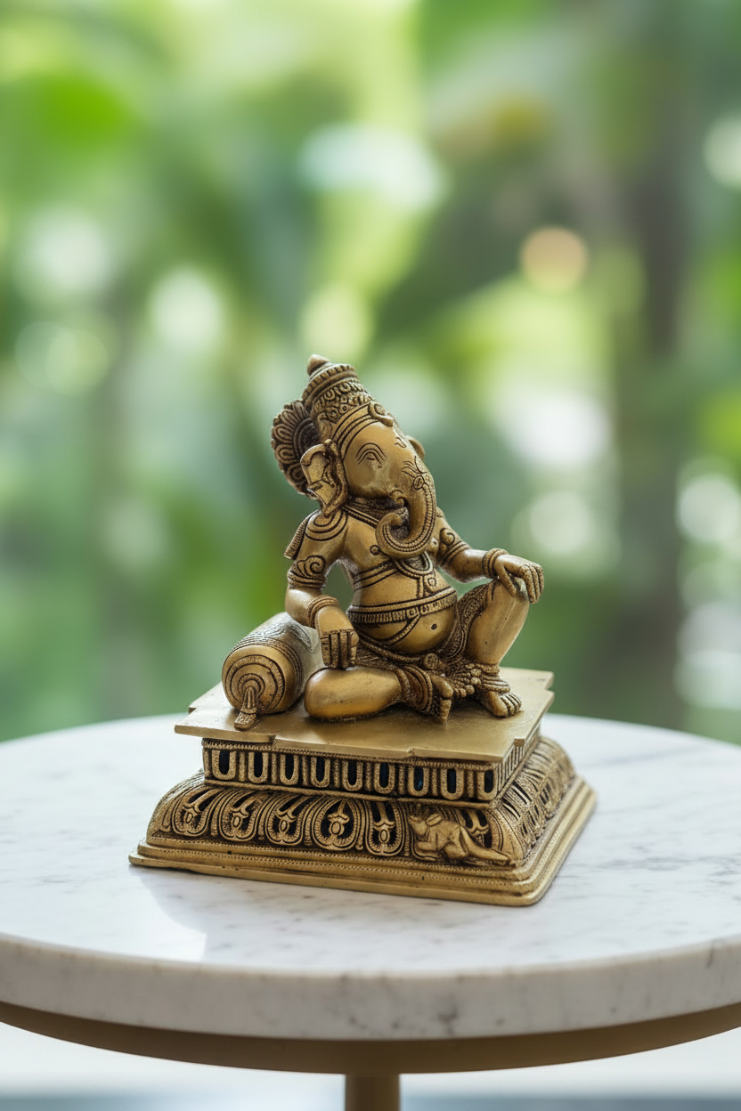 Ganesha Statue sitting on Aasana 12"