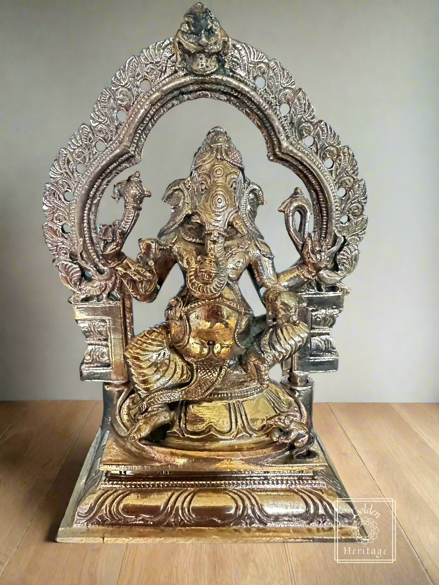 Bronze Ganesha - Lost Wax Method Sculpture 5" - The Golden Heritage #