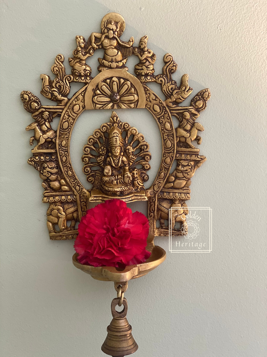 Hanging Sukhasana Laxmi Prabhavali with Diya - The Golden Heritage #