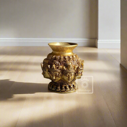 Indian traditional Kalash, Lakshmi kalash, Flower vase - The Golden Heritage #