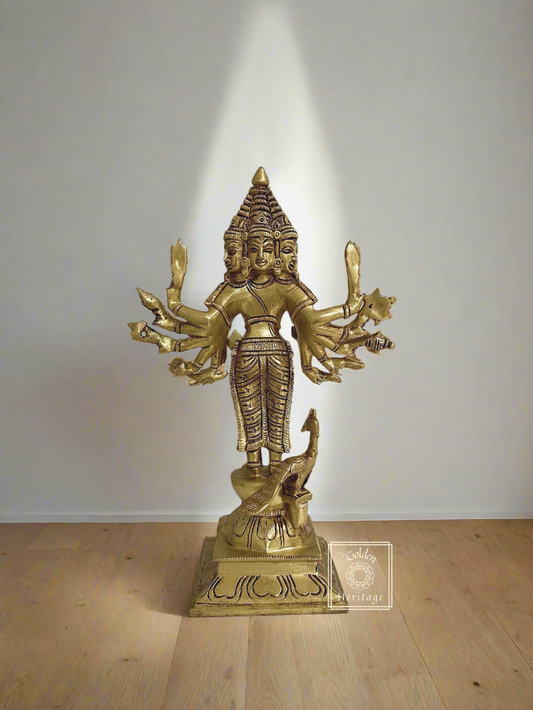 Six Faces of Murugan (Kartikeya), Subrahmanya- 10" - The Golden Heritage #