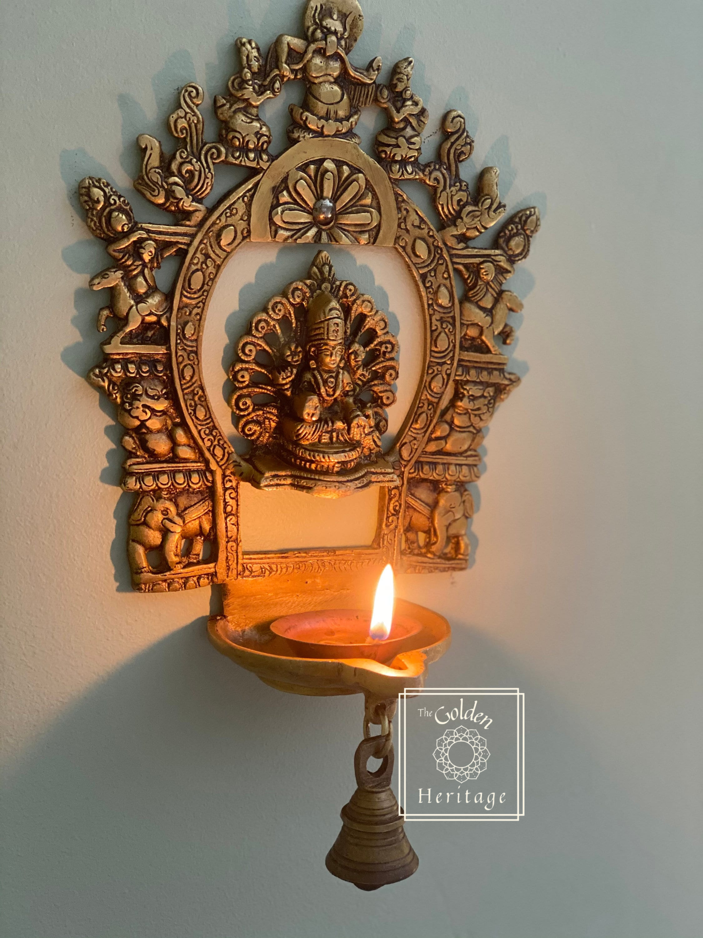 Hanging Sukhasana Laxmi Prabhavali with Diya - The Golden Heritage #