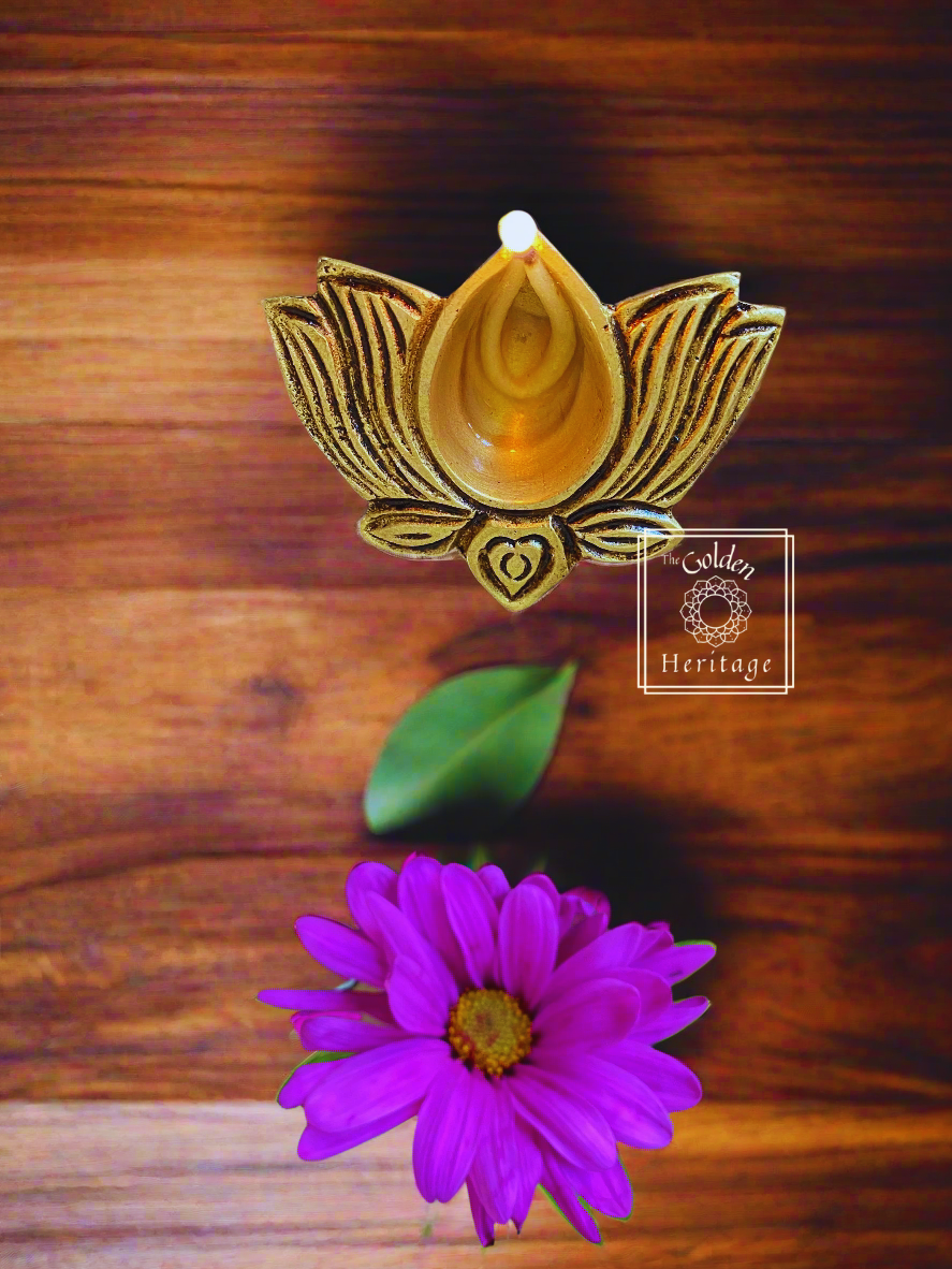 Lotus flower shaped oil lamps, Kamal Diya - The Golden Heritage #
