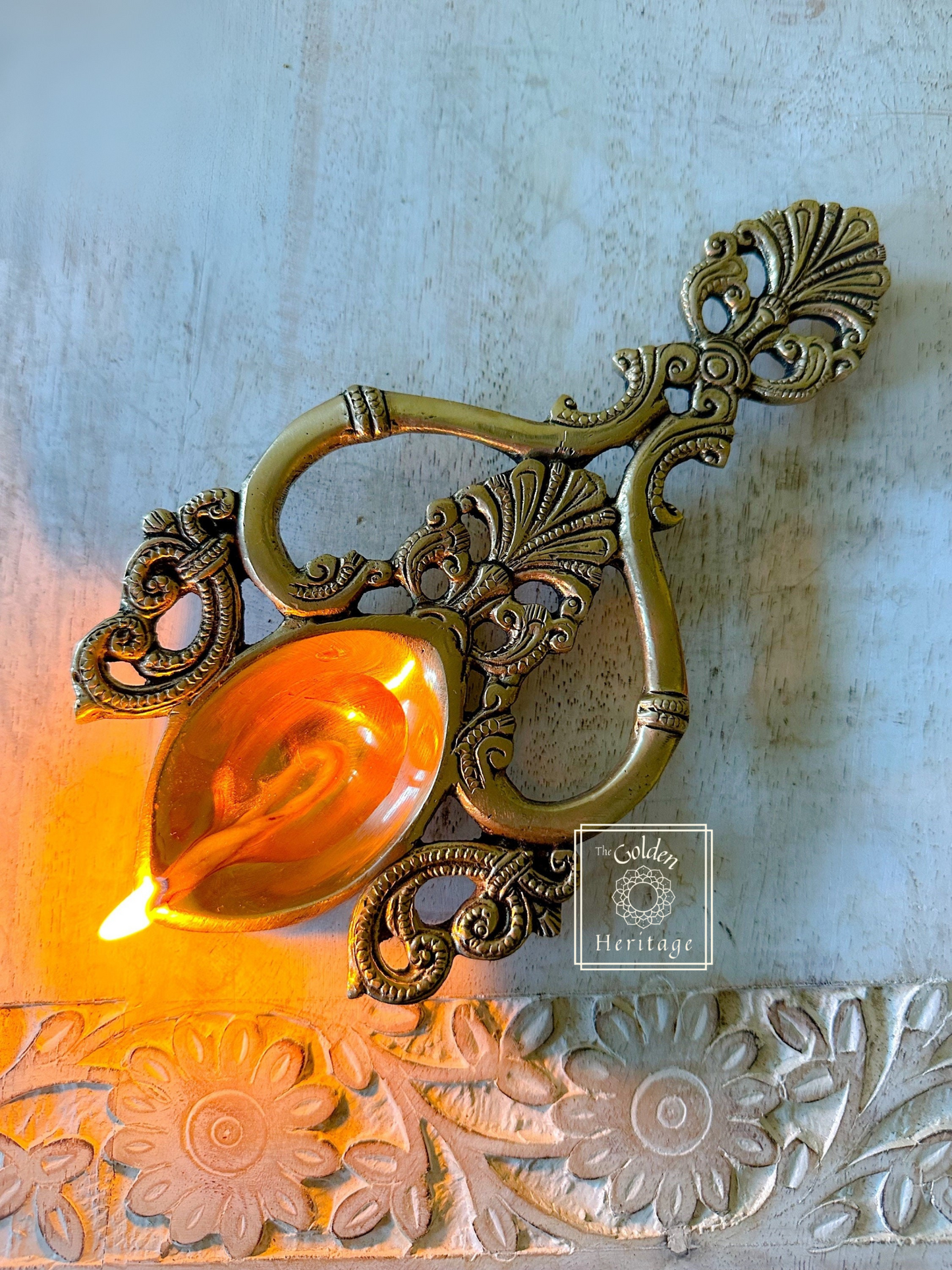 Dhoop Aarti Diya, Brass Lamp, Diya for pooja - The Golden Heritage #