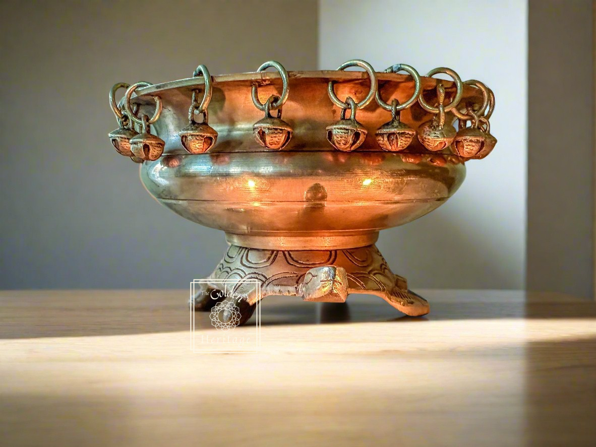 Urli on turtle with Ghungroo, Turtle Urli - The Golden Heritage #