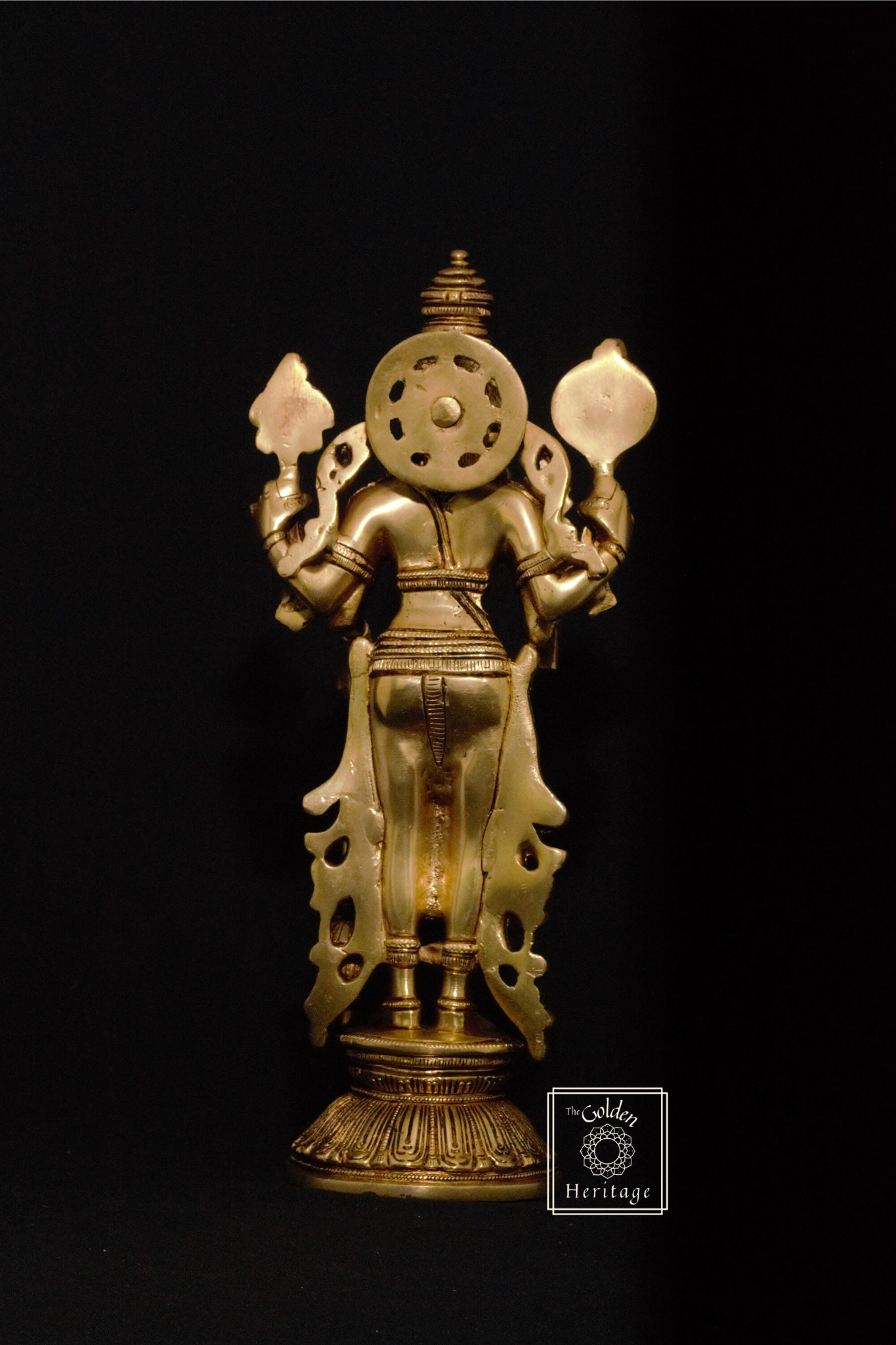 Vishnu idol, Superfine Brass Vishnu Murti 13" - The Golden Heritage #
