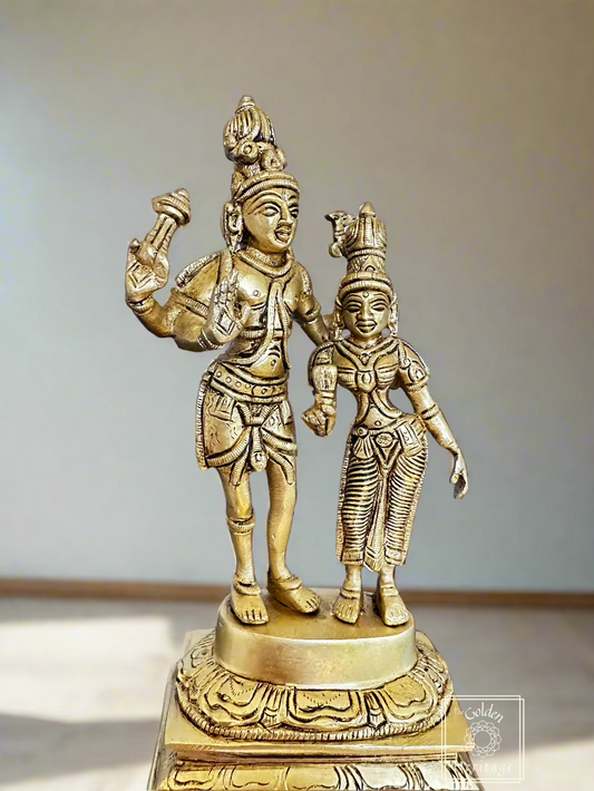 Auspicious Idol of Shiva-Parvati, Home Décor - The Golden Heritage #
