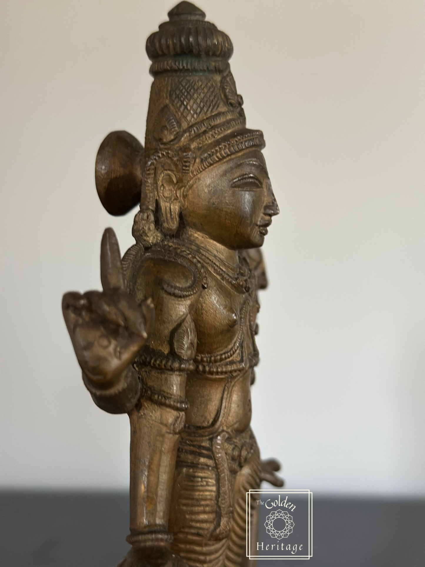 Bronze Vishnu idol - Lost wax method 9" - The Golden Heritage #
