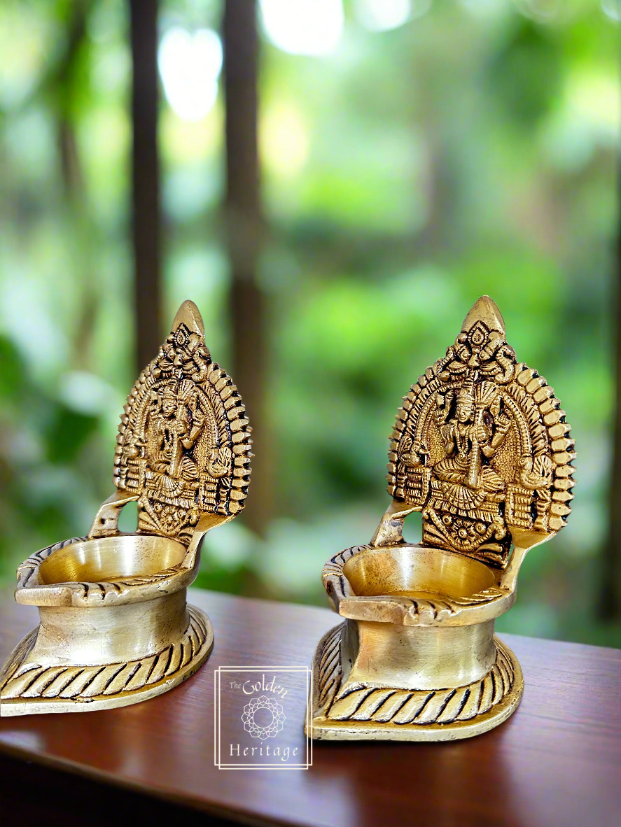 Set of 2 Rajarajeshwari, Lalita Tripura Sundari Vilakku