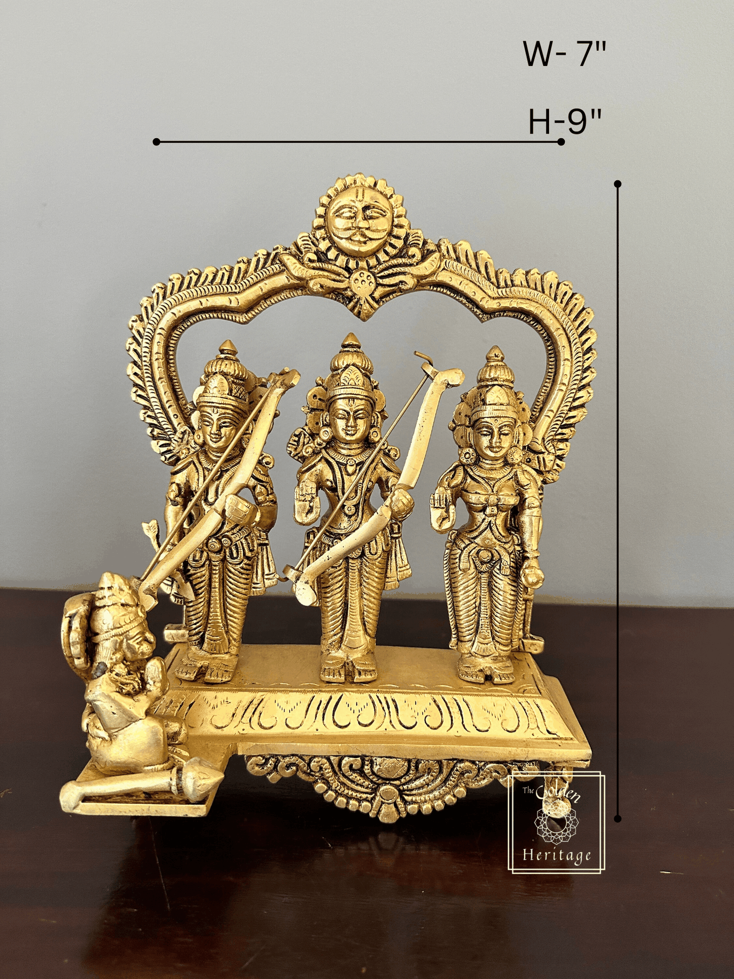 Pure Brass Ram Darbar, Ram, Sita, Lakshman & Maruti - The Golden Heritage #