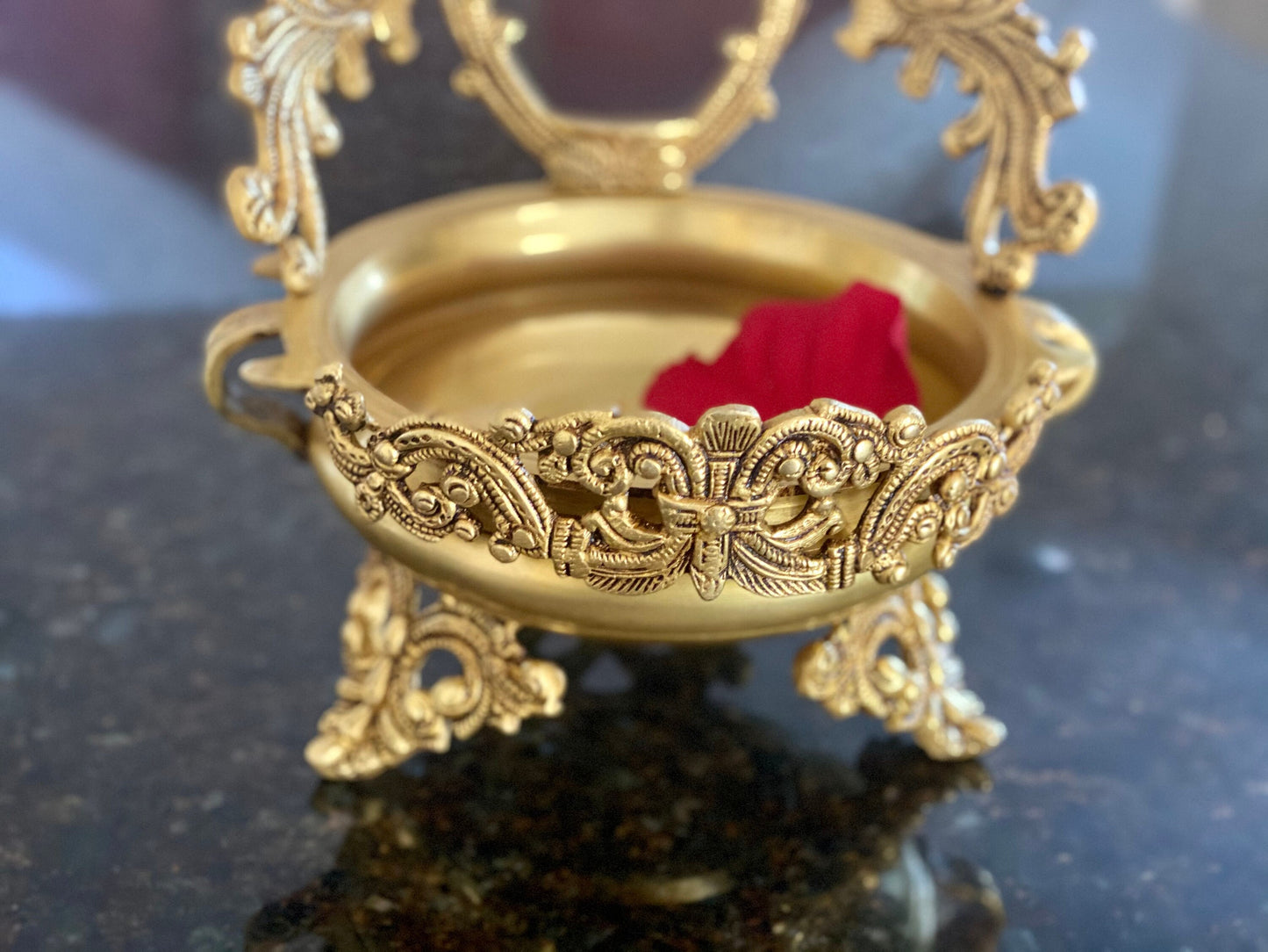 Peacock Design Urli with Bell - The Golden Heritage #