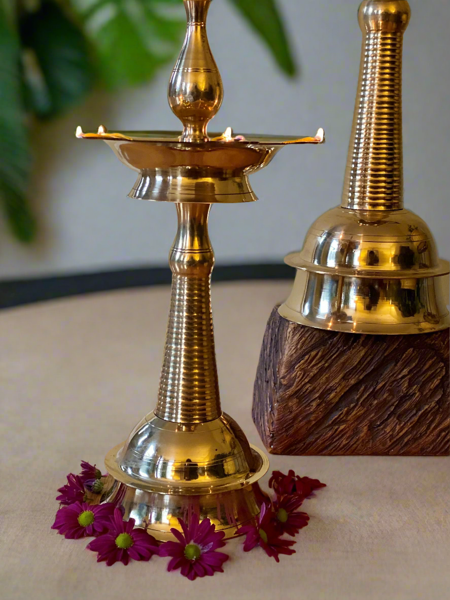 Nilavilakku - Kerala Brass Oil Lamp- 2 feet - The Golden Heritage #