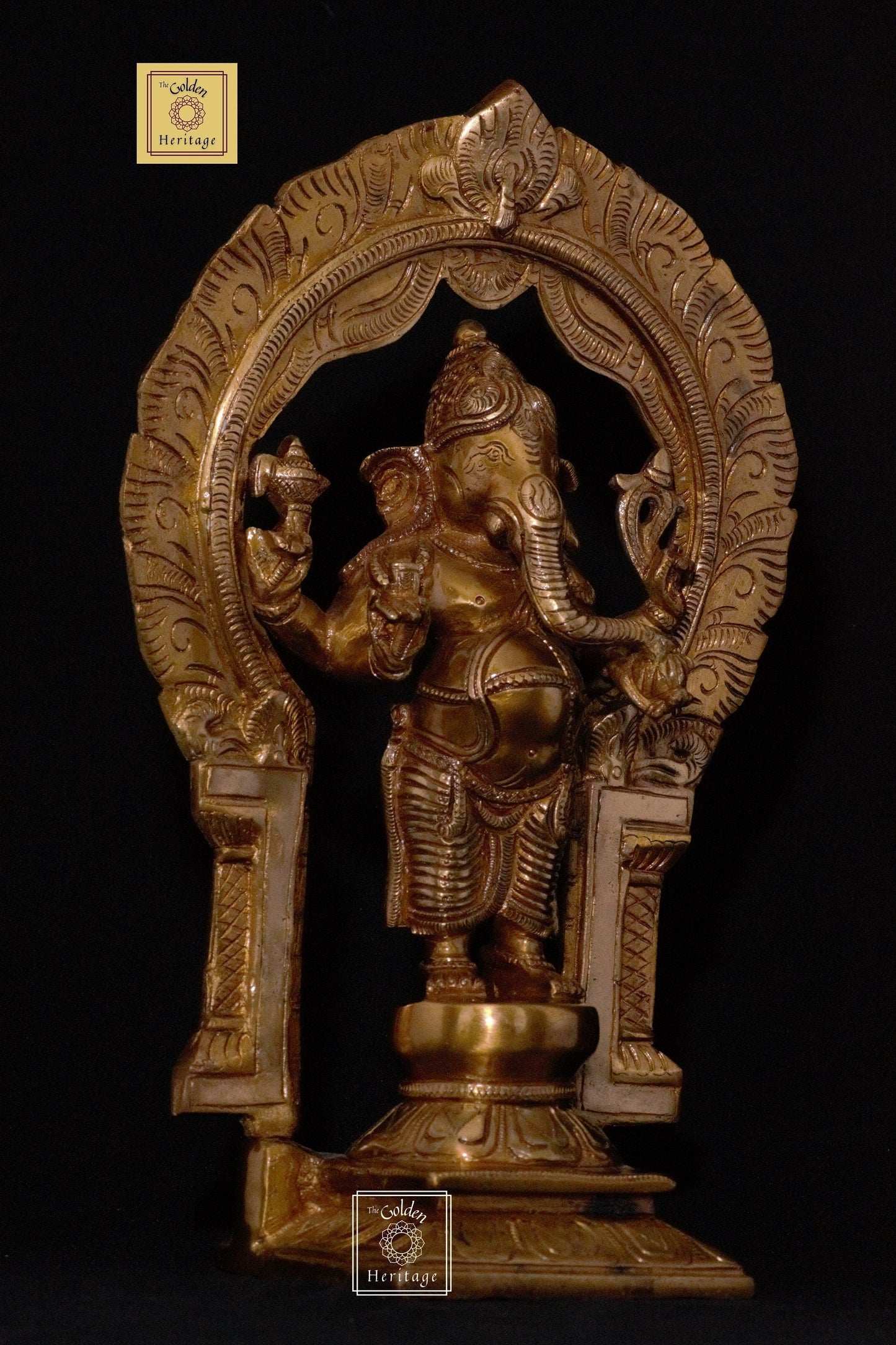 Traditional Indian Auspicious standing Ganesh - The Golden Heritage #