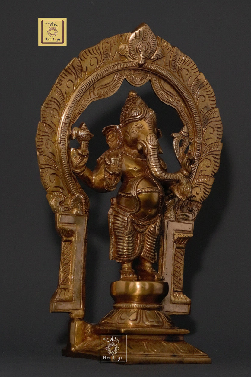 Traditional Indian Auspicious standing Ganesh - The Golden Heritage #