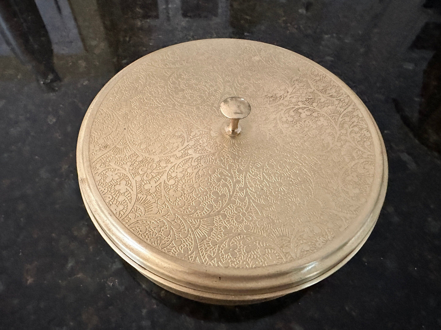 Traditional Indian brass Spice box, Dibba - The Golden Heritage #