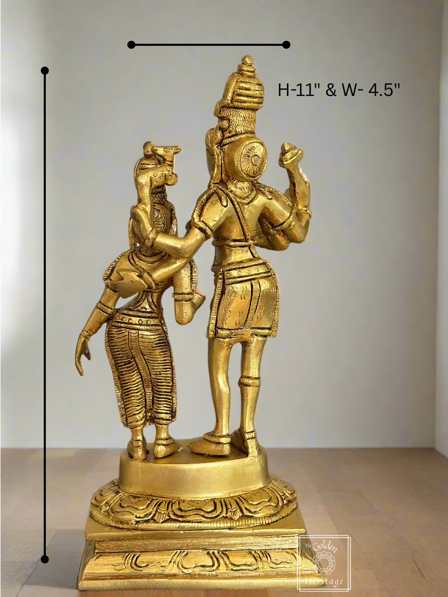 Auspicious Idol of Shiva-Parvati, Home Décor - The Golden Heritage #