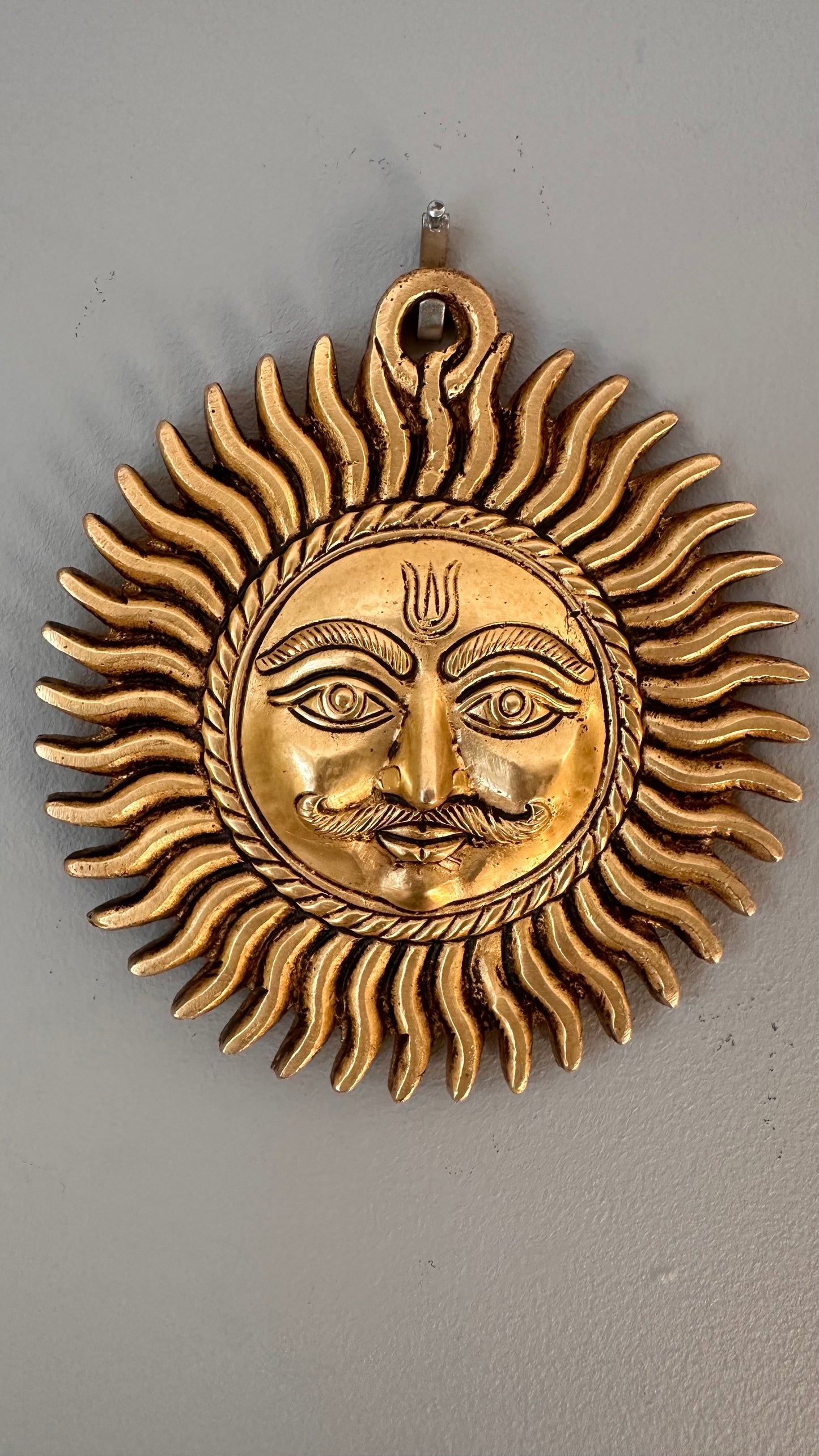 Brass Surya, Lord Surya, Wall Décor for Entrance