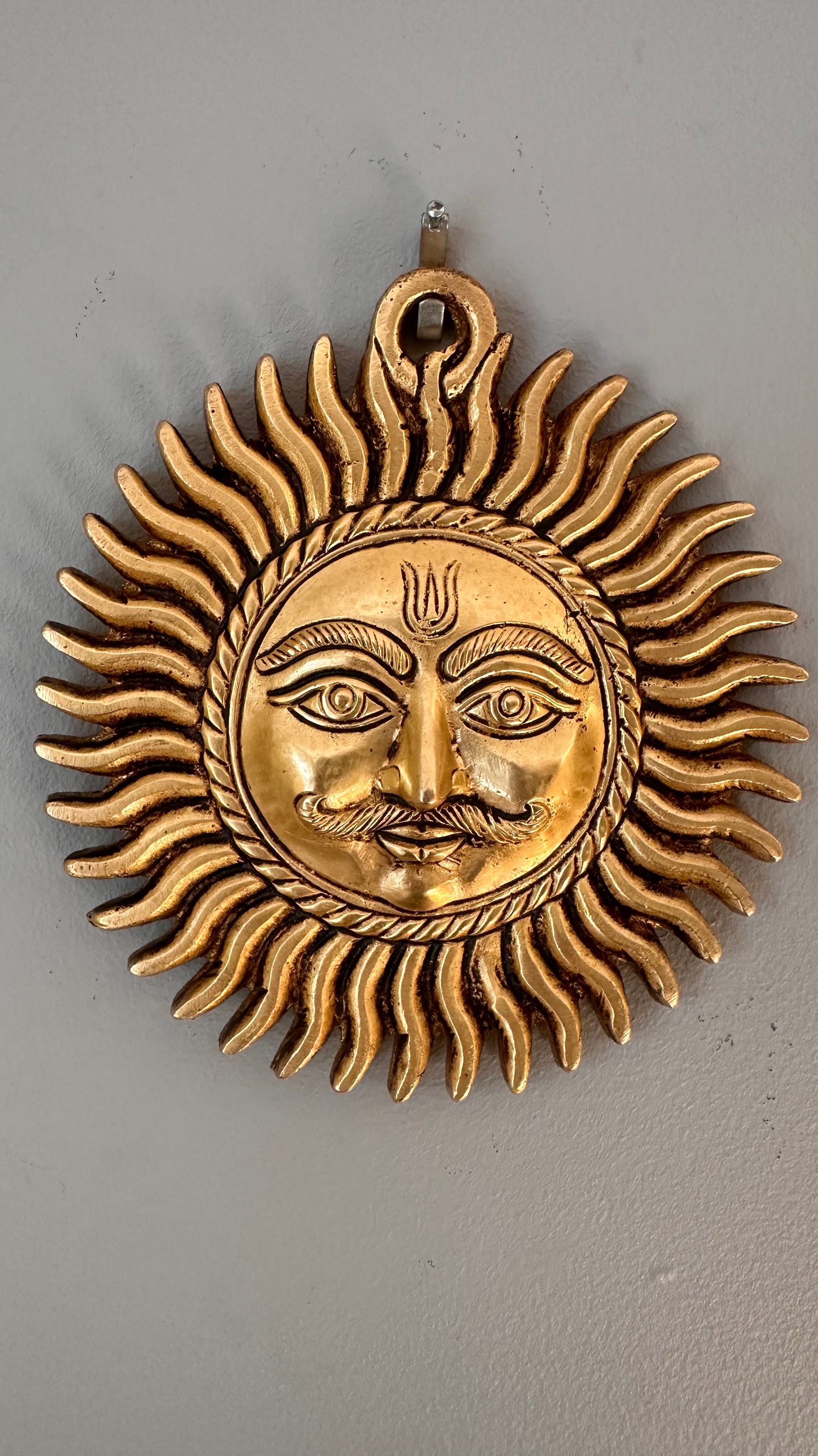 Brass Surya, Lord Surya, Wall Décor for Entrance