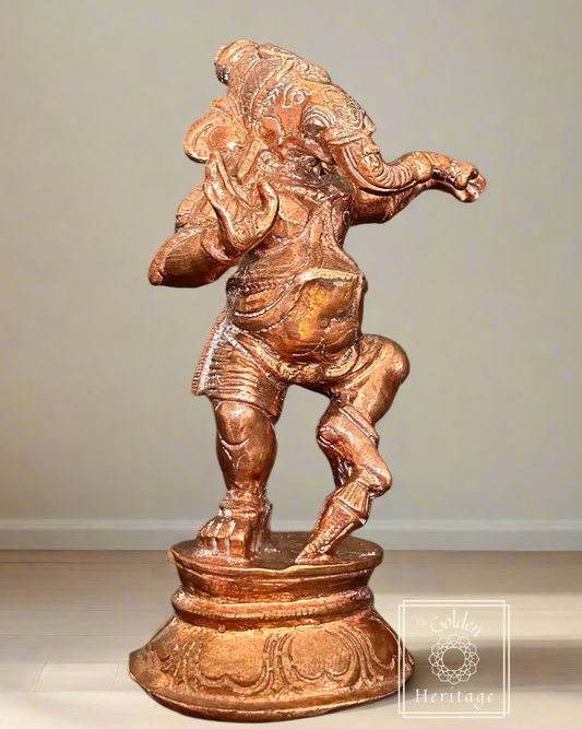 Dancing Ganesha - Lost Wax Method Sculpture 3" - The Golden Heritage #