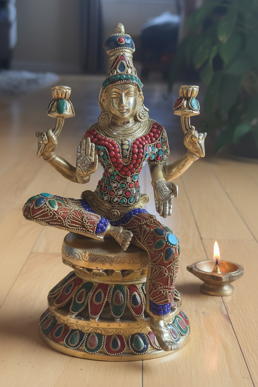 Laxmi with stonework