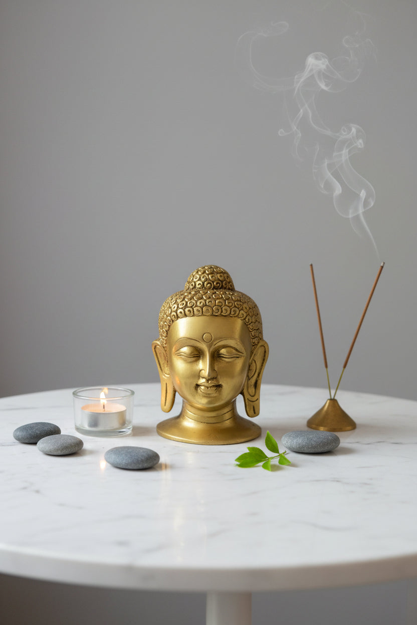 Brass Bhuddha head