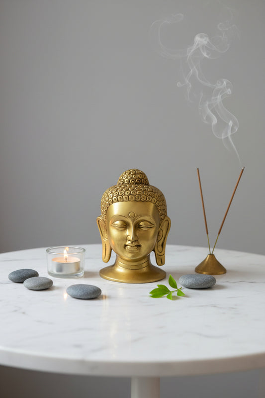 Brass Bhuddha head