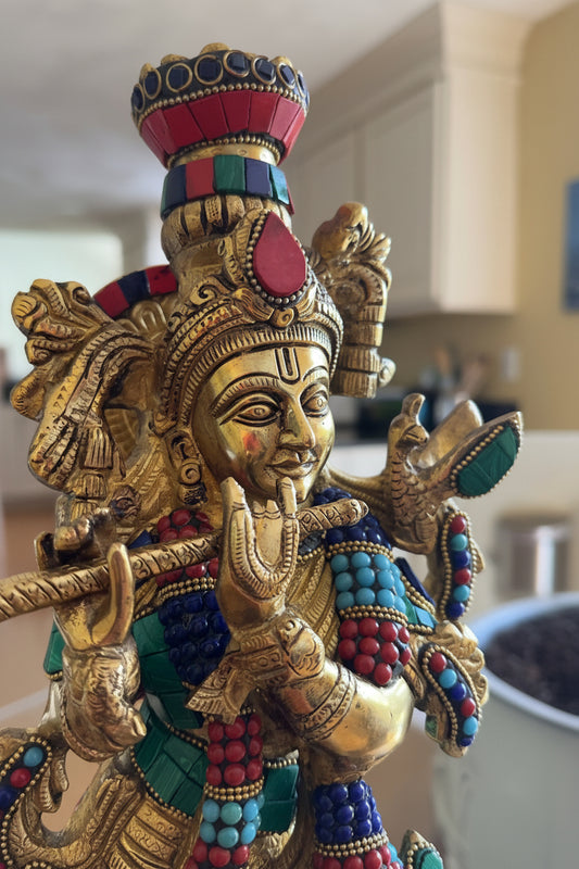 Brass Krishna idol, Murli Krishna statue
