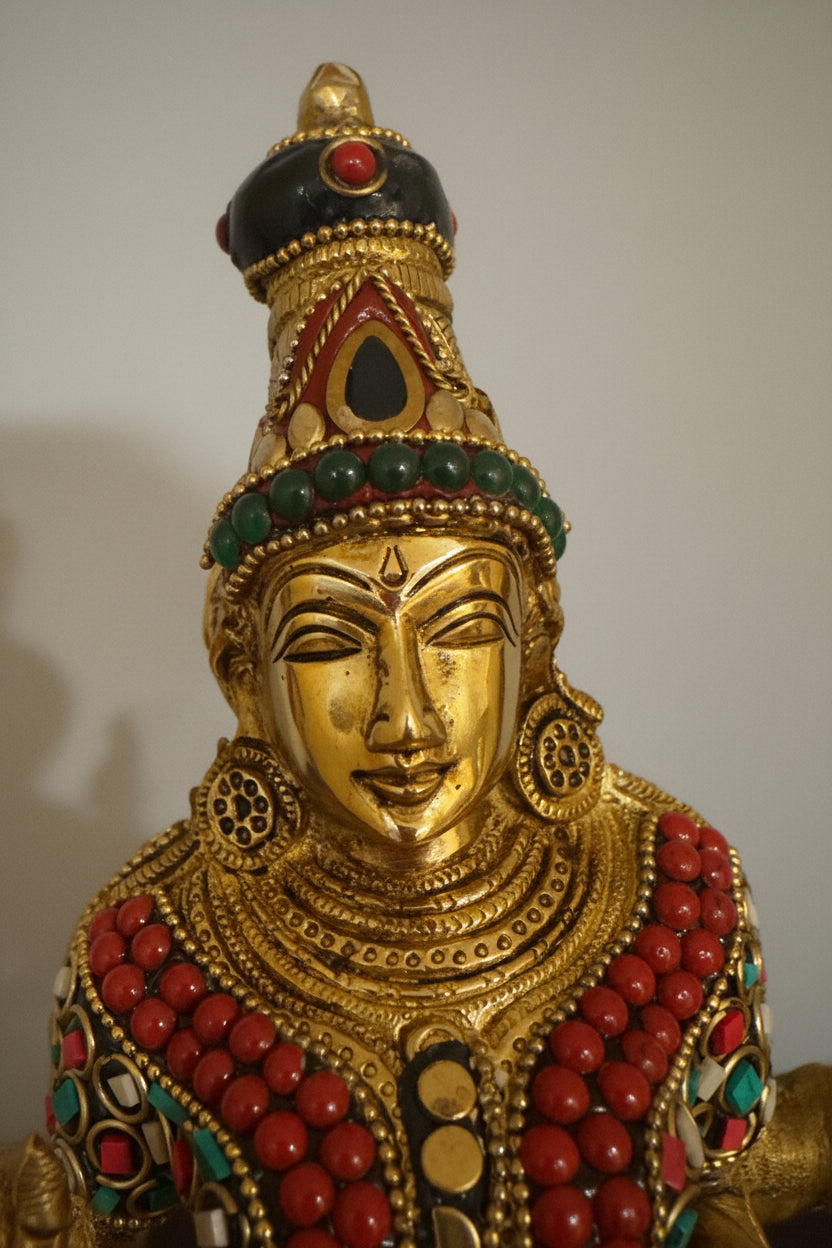Brass Laxmi with stonework