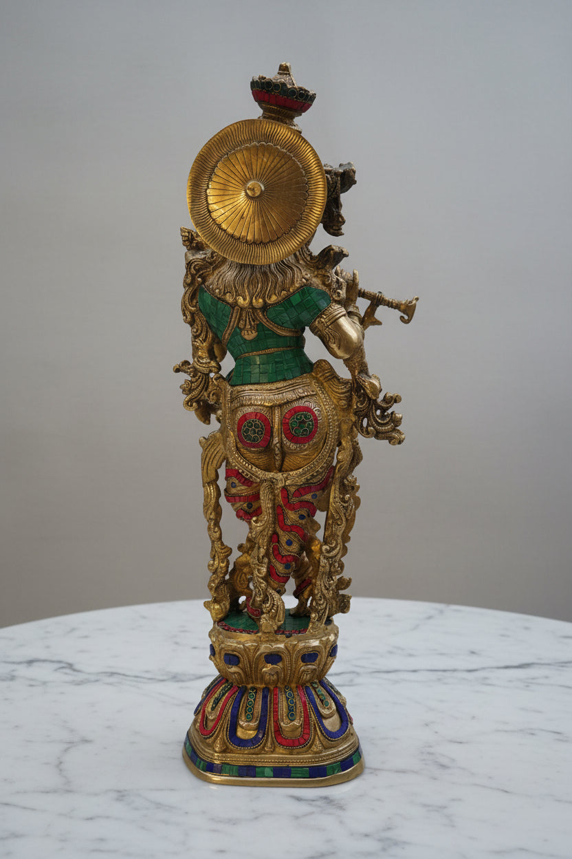 Radha-Krishan set, Set of 2 Radha & Krisha with stonework -29 inches, (Big size )