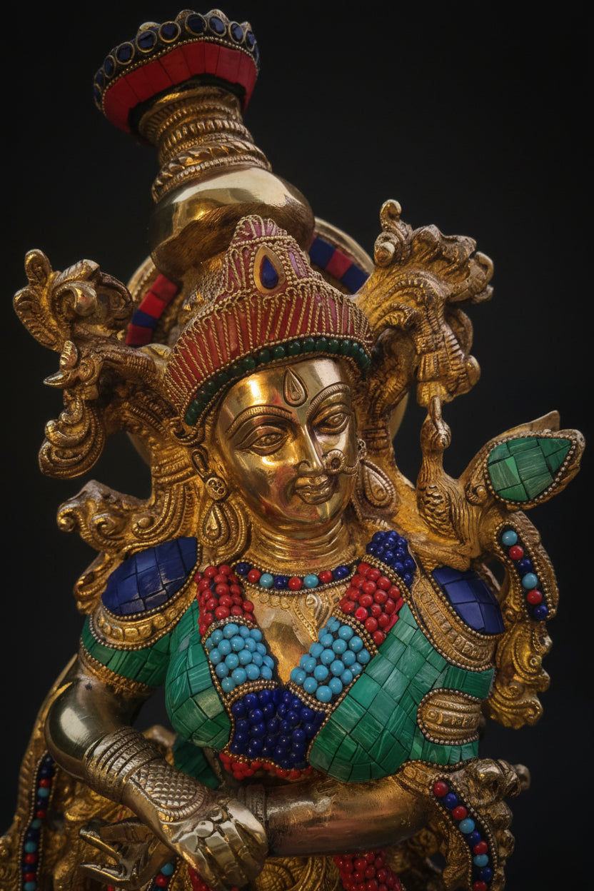 Radha-Krishan set, Set of 2 Radha & Krisha with stonework -29 inches, (Big size )