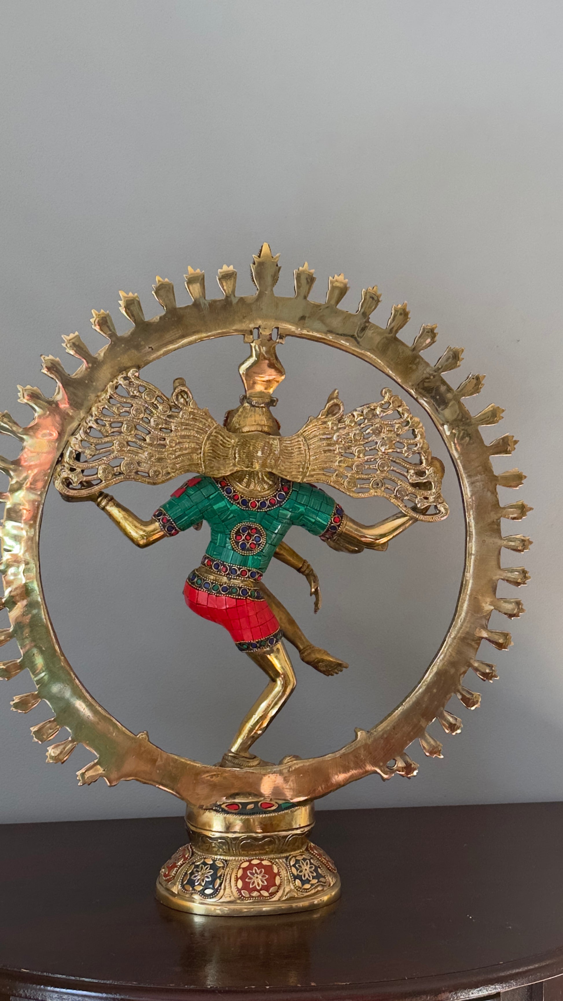 Large size Red stonework Nataraja - 19 inches