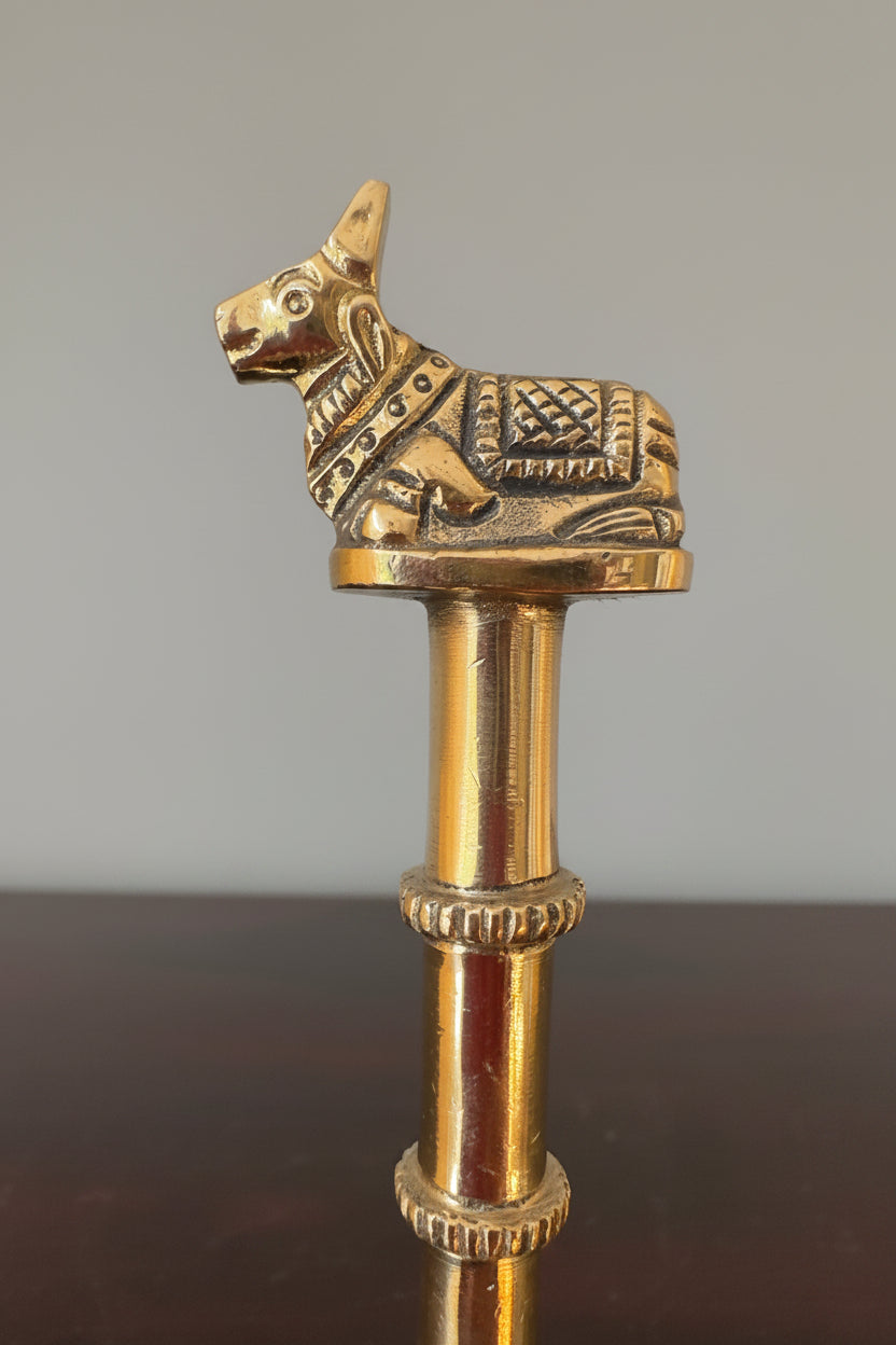Handmade Solid Brass Temple Bell: Indian Pooja Decor (6 inches)