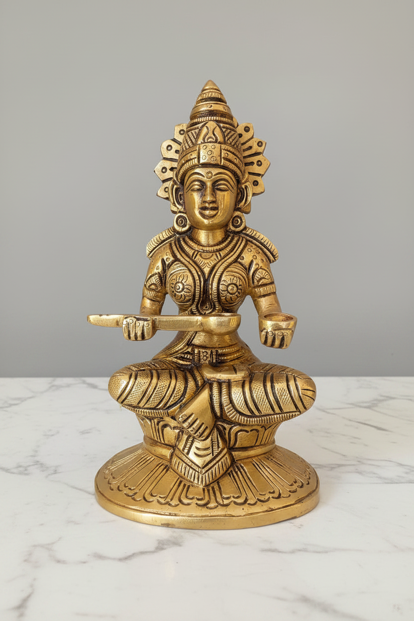 Auspicious Annapurna idol - Indian Goddess Annapurna