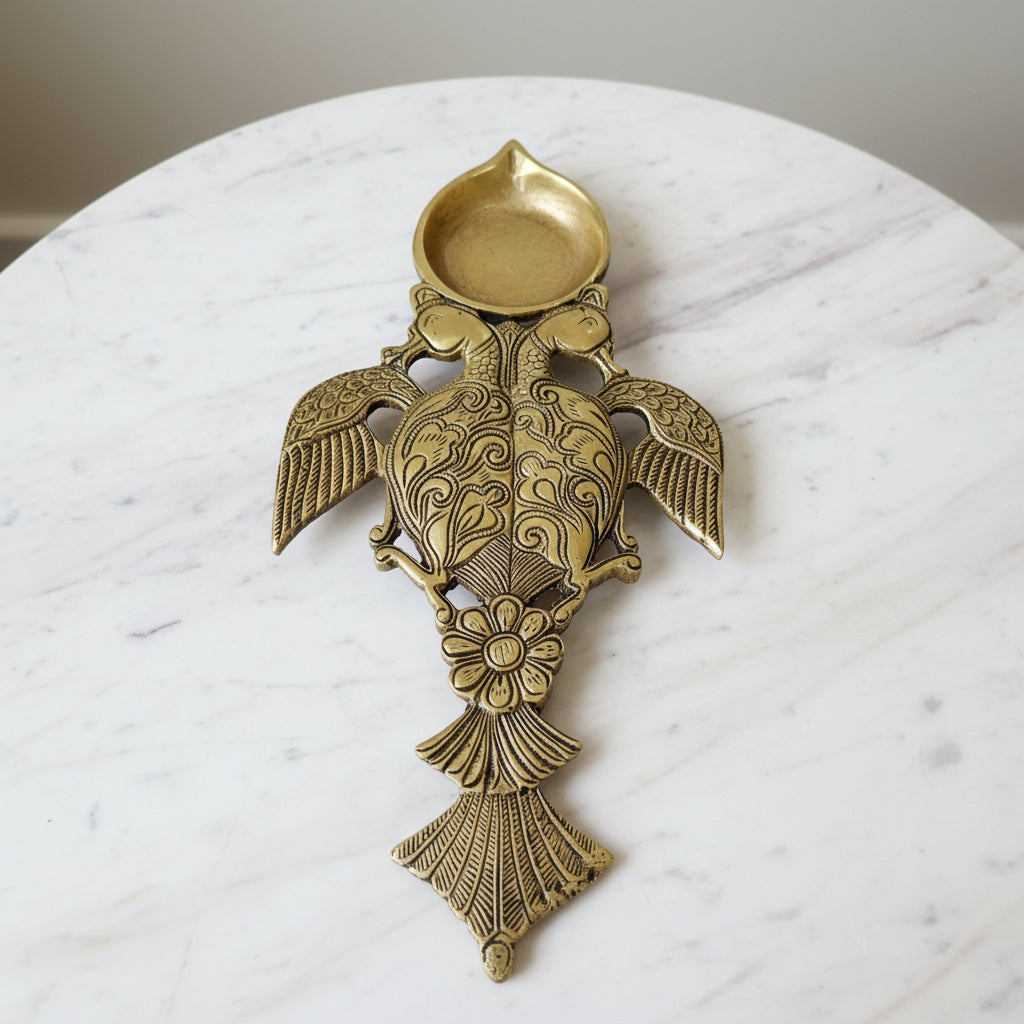 Large size Brass Dhopdani, Big Pooja Spoon, DhoopAarti