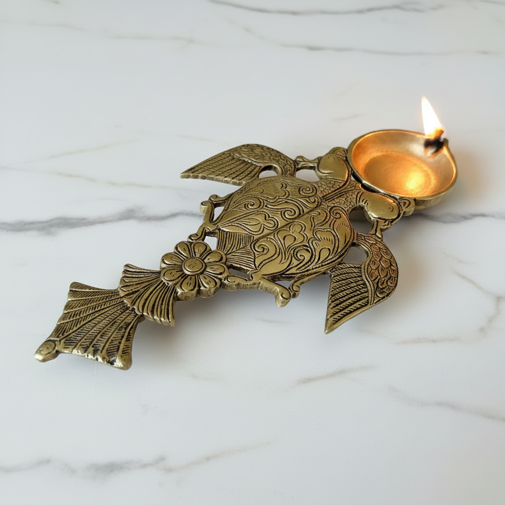 Large size Brass Dhopdani, Big Pooja Spoon, DhoopAarti