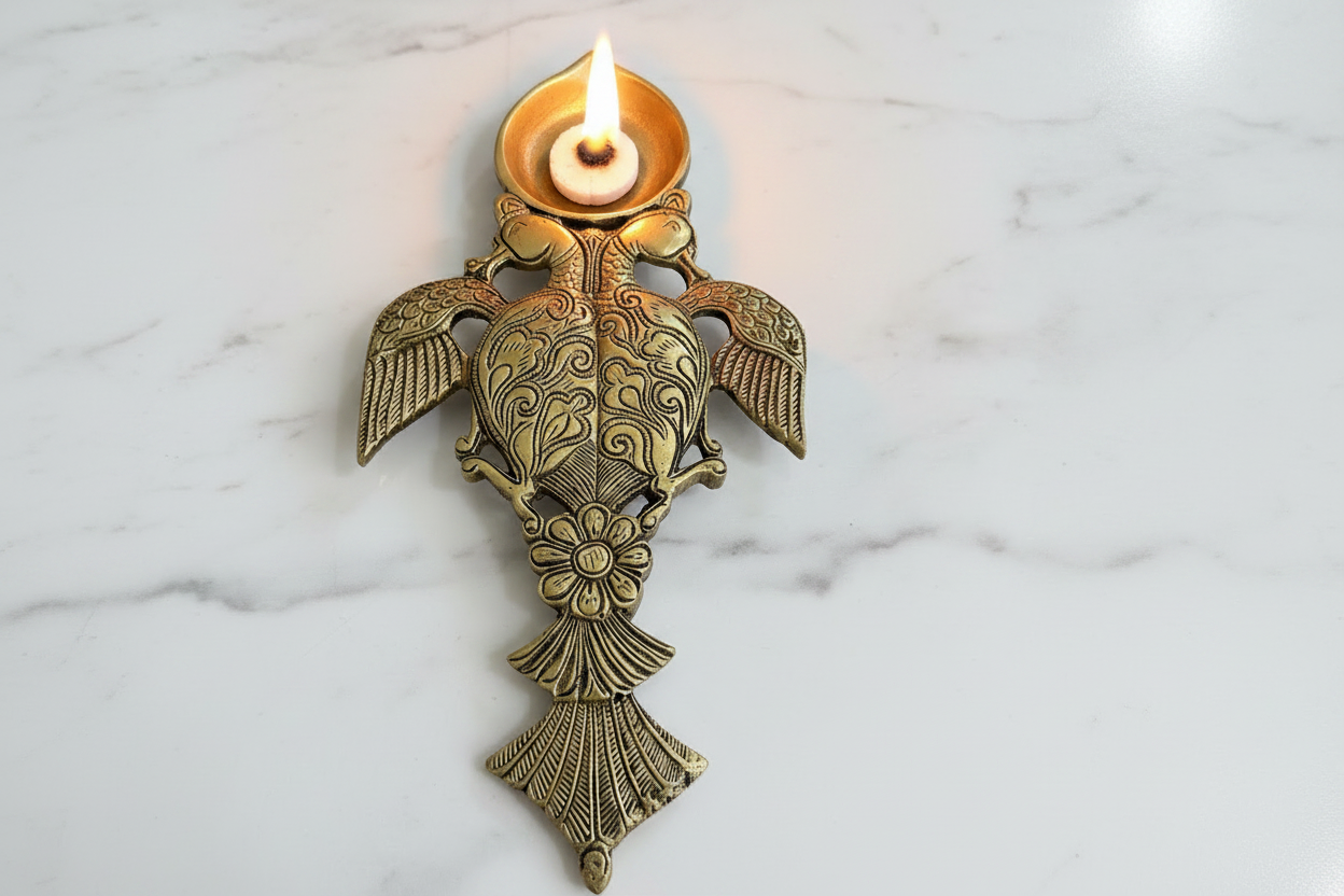 Large size Brass Dhopdani, Big Pooja Spoon, DhoopAarti