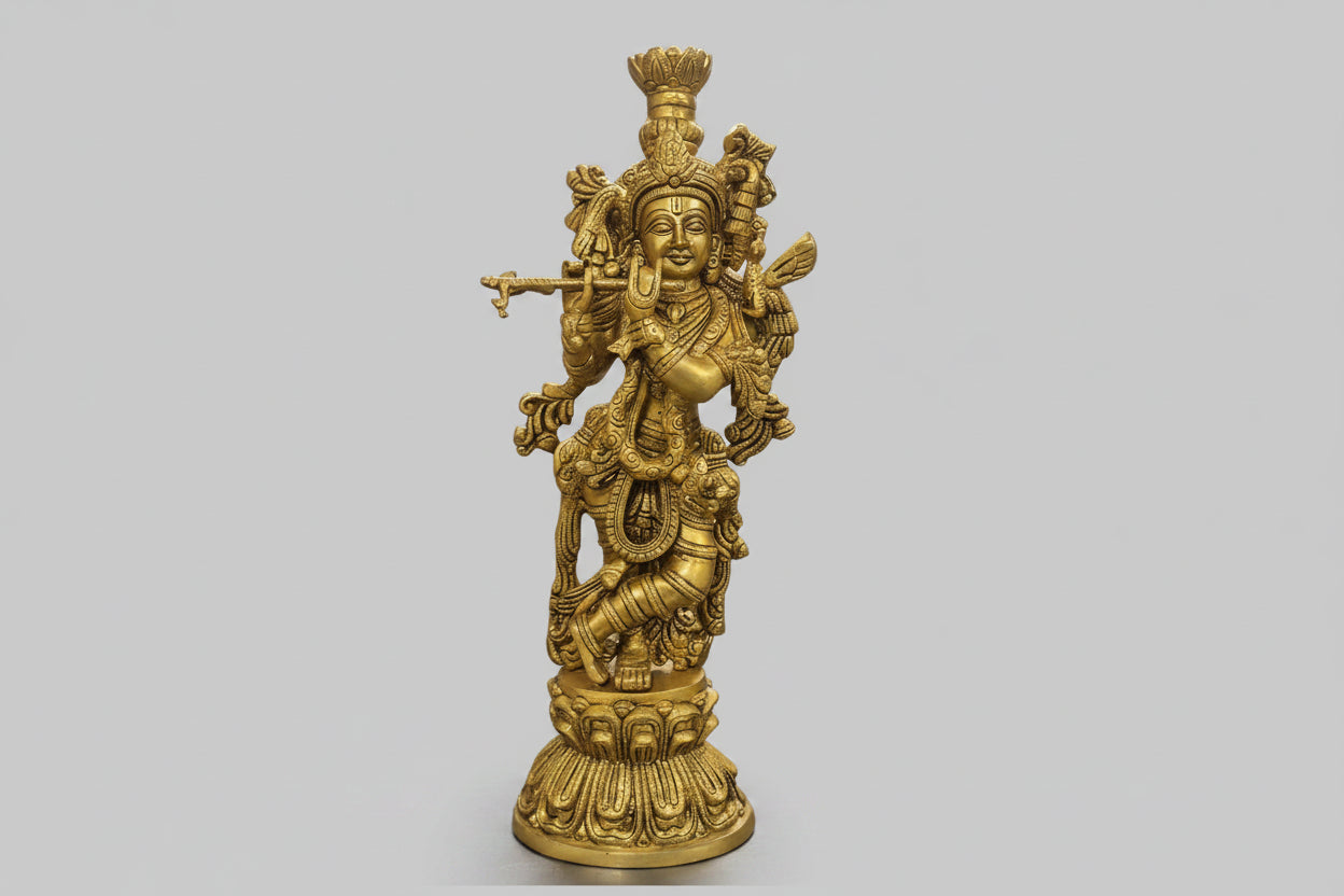 Brass Krishna Statue - 18 inches