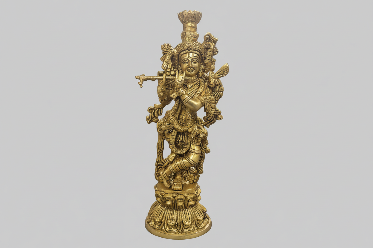 Brass Krishna Statue - 18 inches