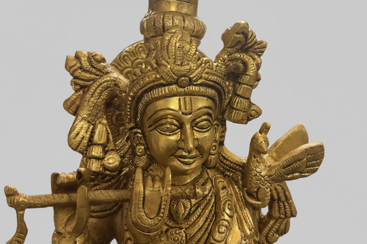 Brass Krishna Statue - 18 inches