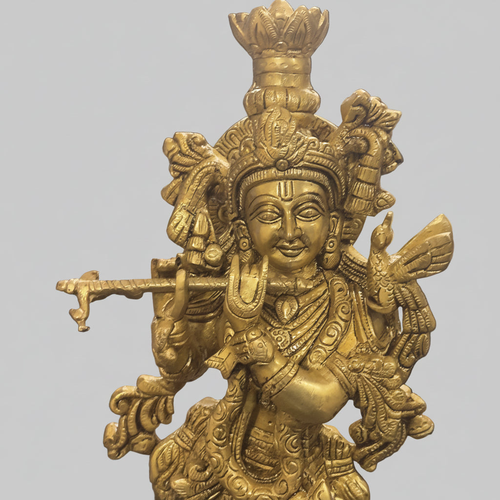 Brass Krishna Statue - 18 inches