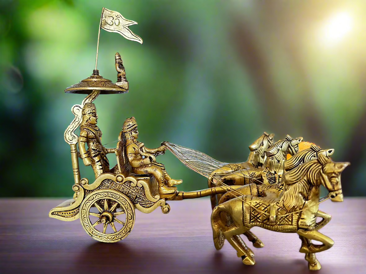 Krishna Arjuna chariot with horses hkhdivy9 79ww