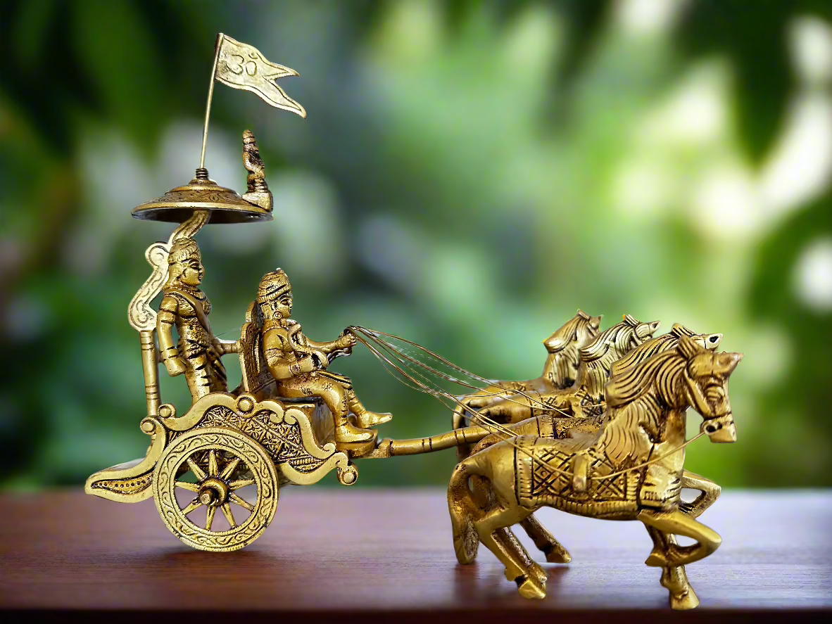 Krishna Arjuna chariot with horses hkhdivy9 79ww