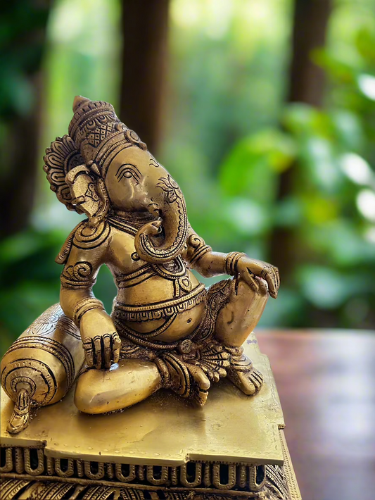 Ganesha Statue sitting on Aasana 12"